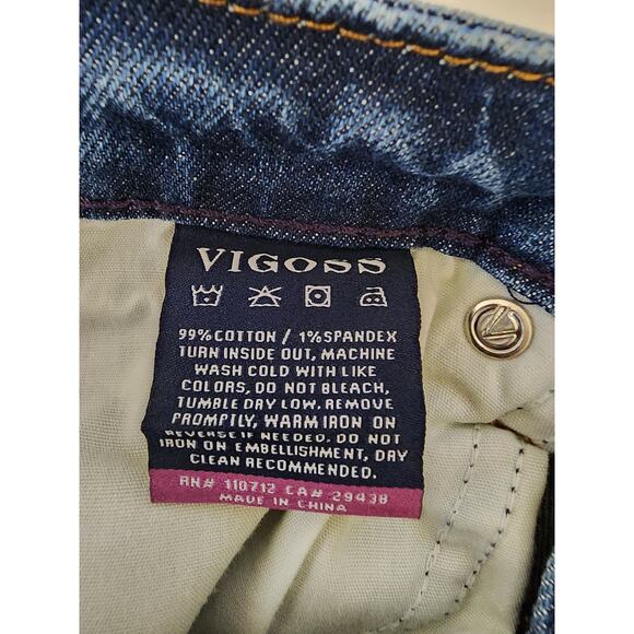 VIGOSS Medium Wash Friday Tapered Boyfriend High Rise Stretch Jeans NWT SZ 26x26 - Picture 6 of 6